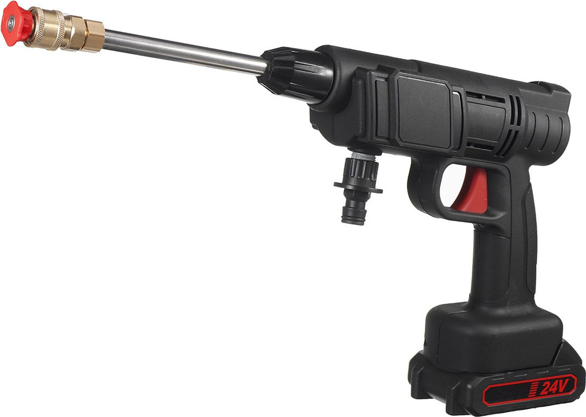Merkloos Drillpro Elektrische Accu - Hogedrukreiniger - 30Bar - Multifunctioneel Mondstuk - Draagbaar Oplaadbaar Snoerloos - Zwart