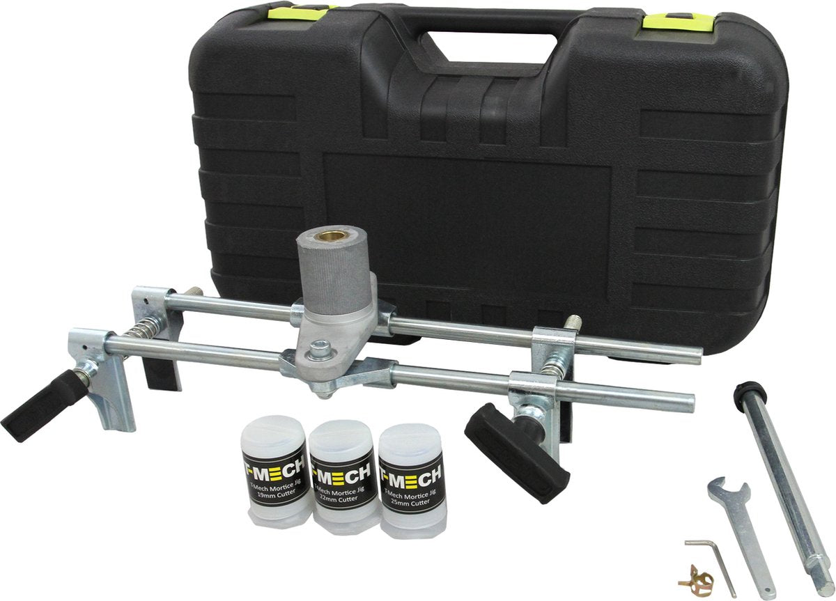  T-Mech Slotkast Frees – Freesmal Deurslot - Inclusief 6 Hardmetalen Frezen - 43 Cm H X 20 Cm B X 15 Cm D - Nauwkeurige Frees In 5 Minuten