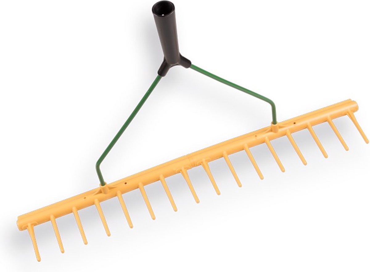  Excellent - Blad Hark - Polyhark Recht Rand - Tuin En Gazon Hark - Handhark - Grashark - Hark Zonder Steel - 16 Tanden - Rood - 65 CM