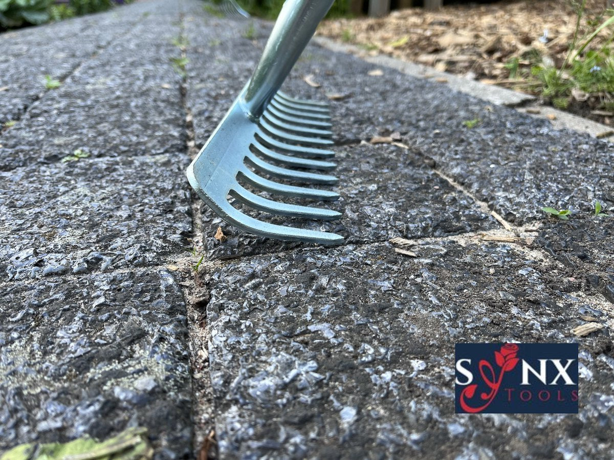  Synx Tools Tuinhark 12 Tanden Verzinkt Hark - Harken - Bladharken - Bodembewerkers - Onkruidverwijderaar - Tuinartikelen - Compleet Incl. 160cm Steel