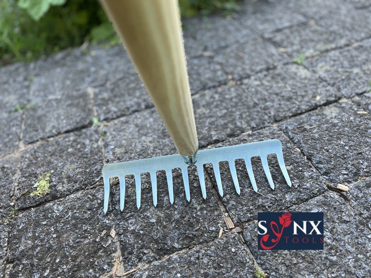  Synx Tools Tuinhark 12 Tanden Verzinkt Hark - Harken - Bladharken - Bodembewerkers - Onkruidverwijderaar - Tuinartikelen - Compleet Incl. 160cm Steel