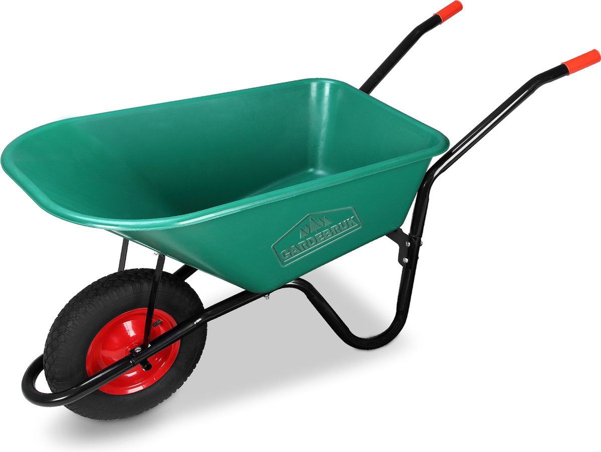  Gardebruk Kruiwagen 100 L - Kunststof Kuip – Tot 150KG Groen
