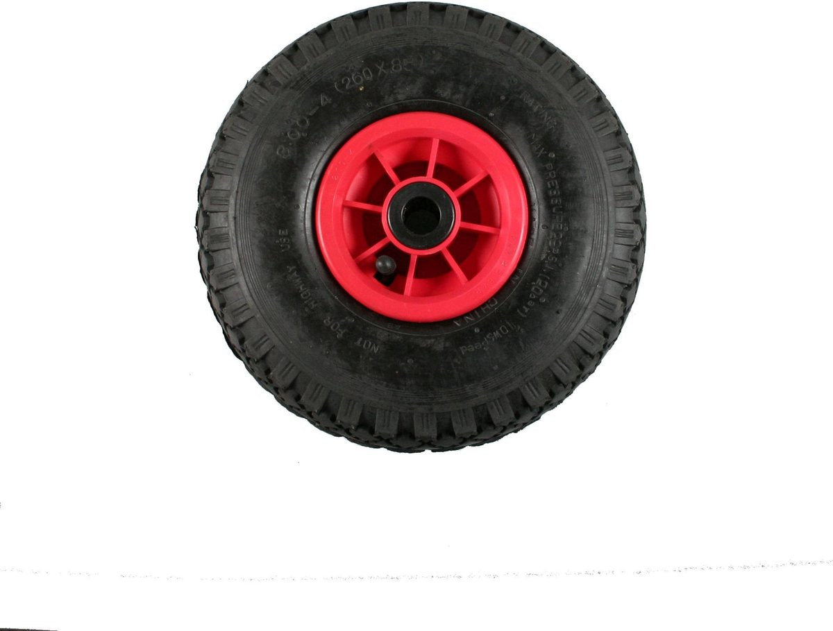 Benson Bolderkarwiel Steekwagenwiel Met Luchtband 3.00-4 | Asgatdiameter 20mm Rollager | Hoogte Wiel 26cm