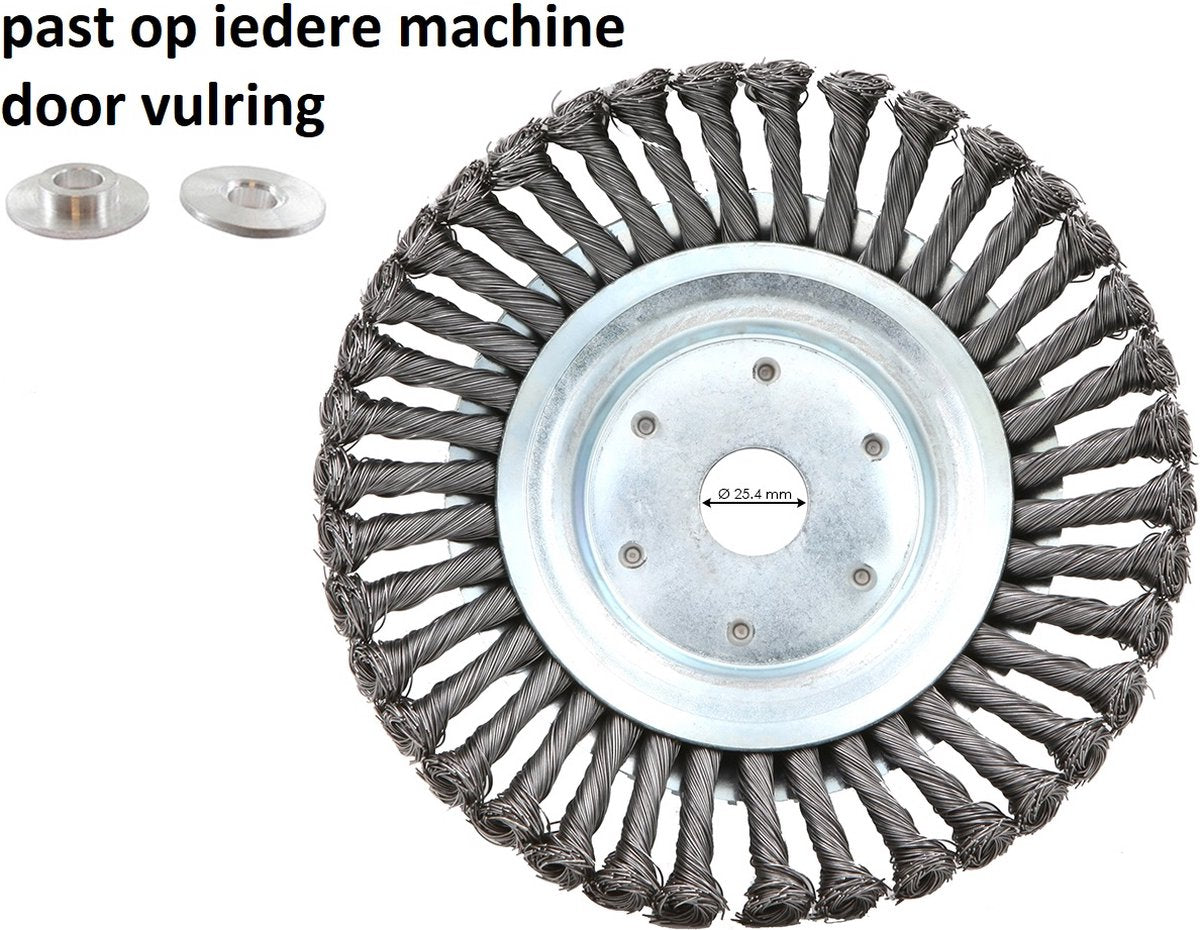  Universele Onkruidborstel Per 5 - 15CM - Max. Toerental 10.000 P/m - Onkruid Verwijderen - Onkruidverwijderaar - Tuingereedschap - Onkruidborstel Bosmaaier - Opzetstuk - SET