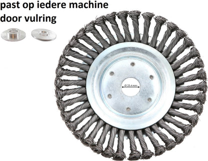  Universele Onkruidborstel Per 5 - 15CM - Max. Toerental 10.000 P/m - Onkruid Verwijderen - Onkruidverwijderaar - Tuingereedschap - Onkruidborstel Bosmaaier - Opzetstuk - SET