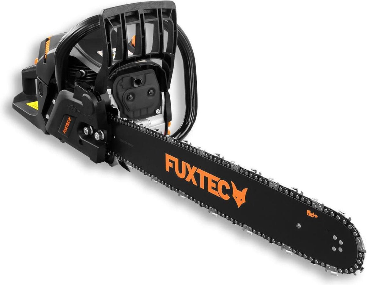  FUXTEC Kettingzaag Benzine - 61,5cc 2-takt - 51cm / 20 Inch Zwaardlengte - Incl. Zaagblad &amp; Ketting - FX-KS262 - Black Edition