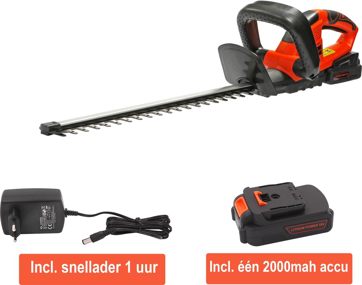  Kibani Accu Heggenschaar – Inclusief 2000mAh Li-ion Accu – 51 Cm Zwaardlengte - 18V
