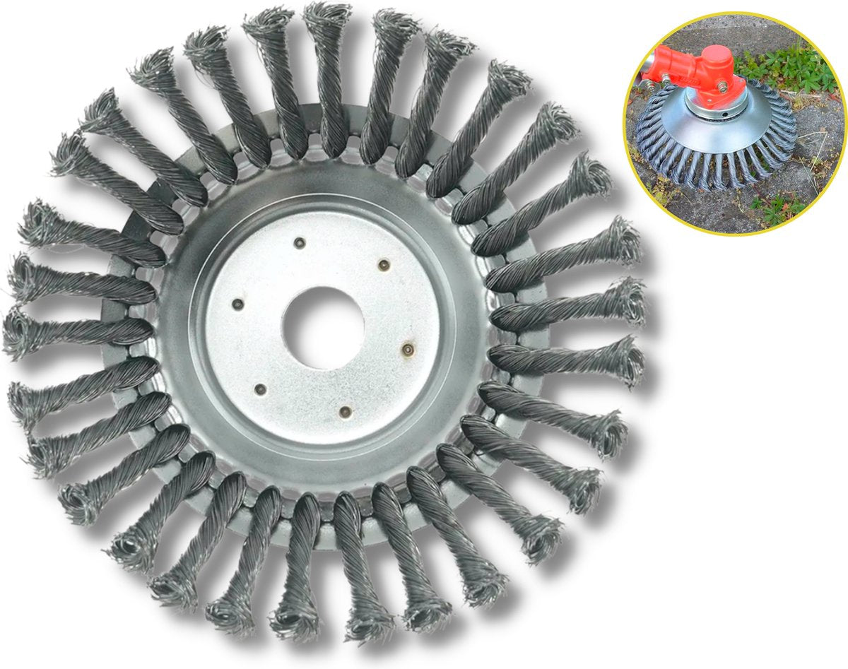 Merkloos Onkruidborstel Voor Bosmaaier | 200mm 20 Cm Staalborstel Nieuw | Universele Onkruidborstel 200 Mm - Onkruidverwijderaar - Voegenborstel - Grastrimmer