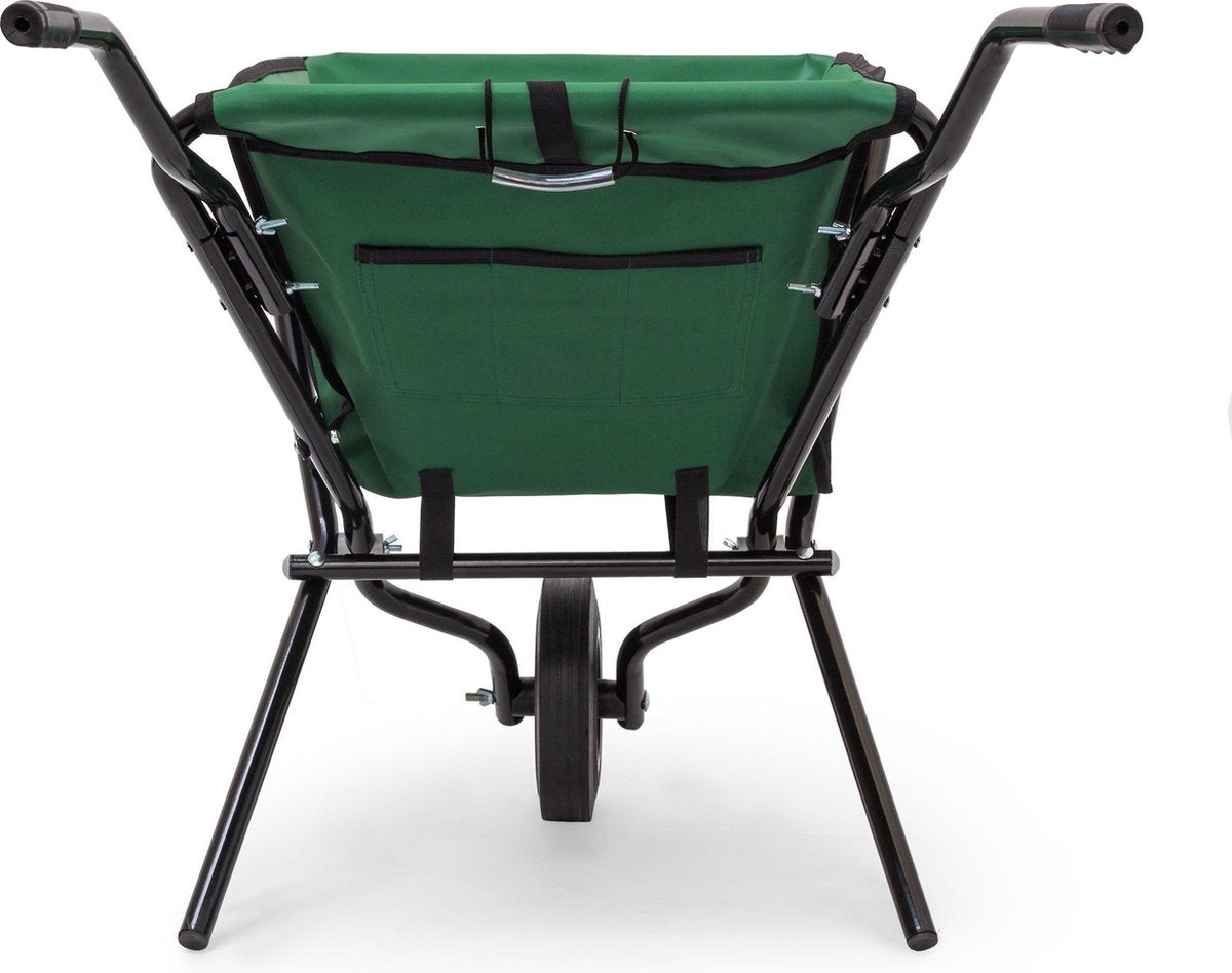  Relaxdays Kruiwagen Opvouwbaar - Inklapbare Tuinwagen - Vouwkruiwagen - Groen - 50 L