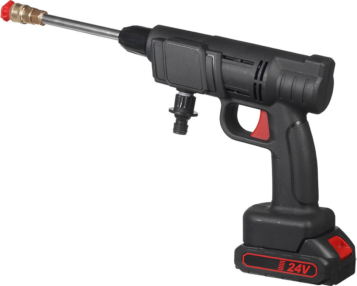 Merkloos Drillpro Elektrische Accu - Hogedrukreiniger - 30Bar - Multifunctioneel Mondstuk - Draagbaar Oplaadbaar Snoerloos - Zwart