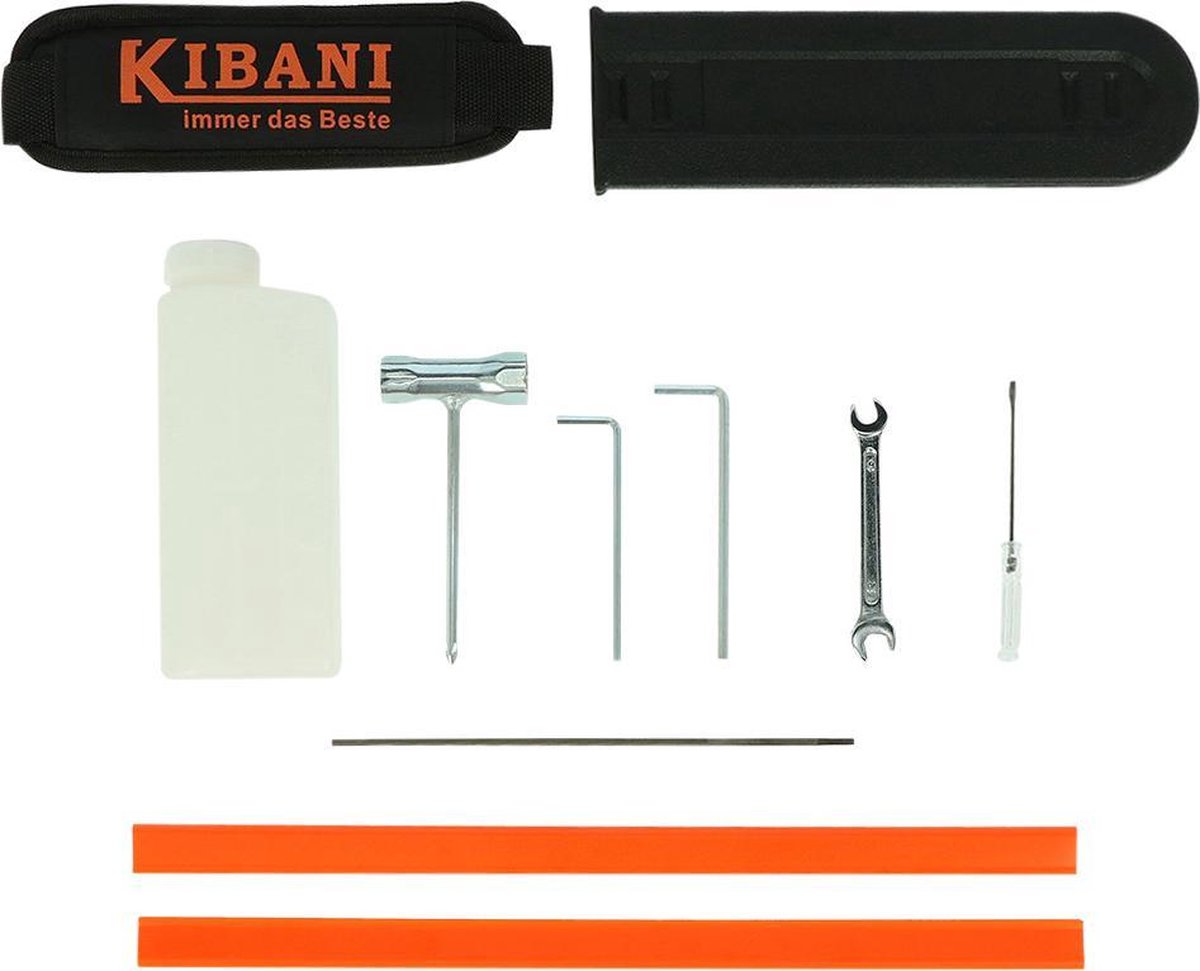  Kibani 6-in-1 Multitool - 52 Cc / 1.9 PK 2-takt Benzine Motor - Heggenschaar, Kettingzaag, Grastrimmer, Maaidraad 100M, Onkruidborstel, Zaagblad, Maaidraad 100 M &amp; Bosmaaier