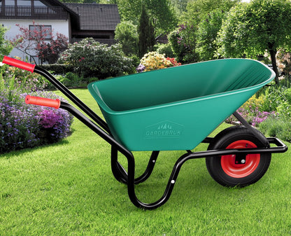 Gardebruk Kruiwagen 100 L - Kunststof Kuip – Tot 150KG Groen