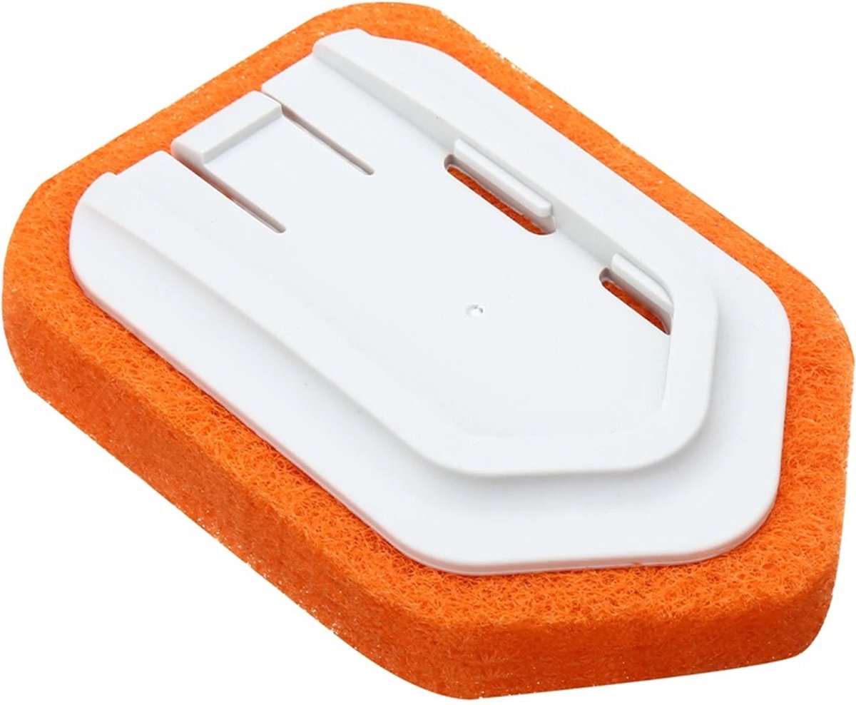 Merkloos Vloerschrobber - Bad Tegel Borstel Scrubber - Met 107cm Verstelbaar Lange - Voor Reiniging Badkamer Keuken Keramische Tegel - Oranje -Moederdag Cadeautje