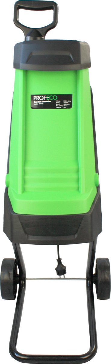  Profeco Stille Hakselaar 2000W - Tuinhakselaar - Versnipperaar Voor 45mm Takdikte - Incl. 50 Liter Opvangzak En Veilige Duwstok