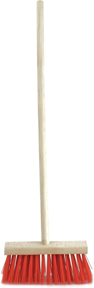 Merkloos Buiten Kinderbezem Rood Met Steel - Schoonmaakartikelen/Tuingereedschap