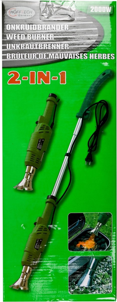  Hofftech Weed Burner Elektrische Onkruidbrander - 2000W - Max. 600 °C - BBQ Aansteker