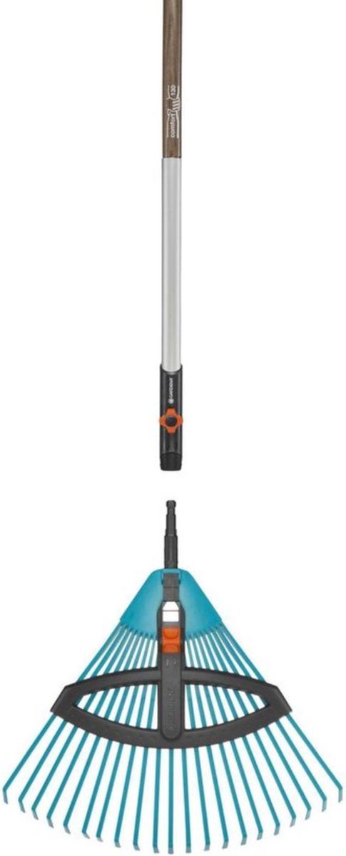  GARDENA Combisysteem Bladhark Hark - Werkbreedte Verstelbaar Van 35 Tot 52cm - Excl. Steel