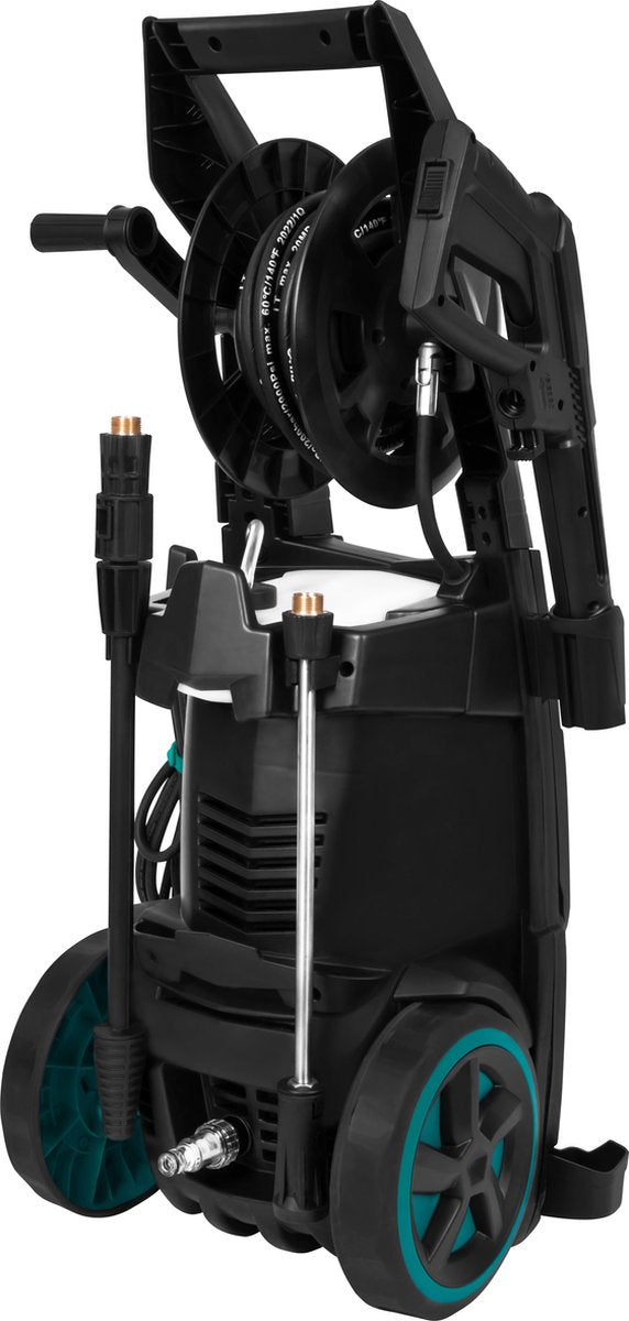  VONROC PRO Hogedrukreiniger V25-2 – 2500W – 195 Bar – 468 L/h – Duurzame Inductiemotor – Incl. 8m Slang, Slanghaspel, Terrasreiniger, Reinigingstank En Meer