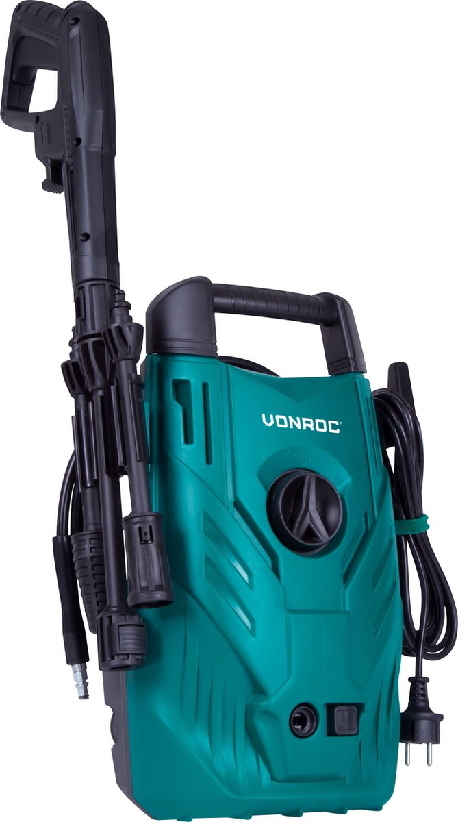  VONROC Hogedrukreiniger V14C-1 - 1400W – 110 Bar – 390 L/h – Compact - Incl. 5m Slang, Spuitstukken En Accessoires