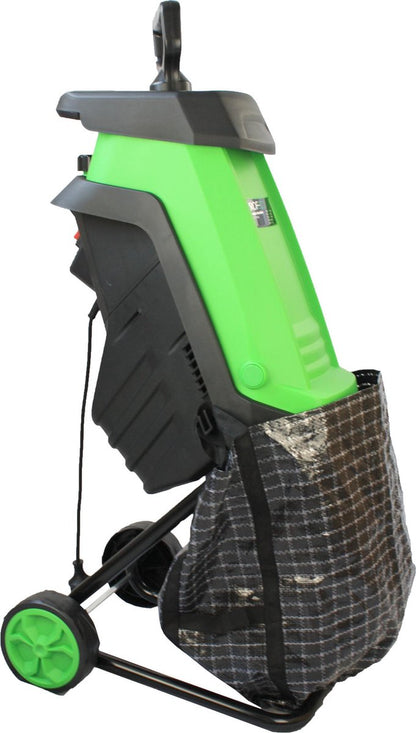  Profeco Stille Hakselaar 2000W - Tuinhakselaar - Versnipperaar Voor 45mm Takdikte - Incl. 50 Liter Opvangzak En Veilige Duwstok