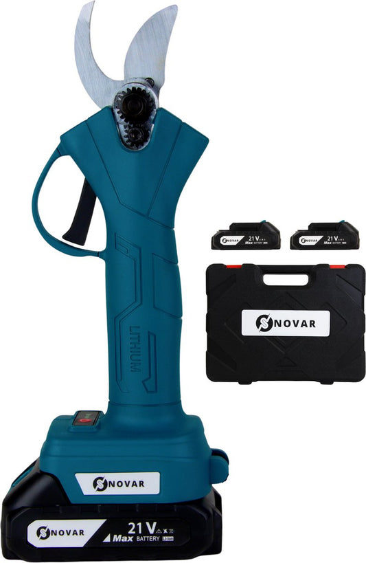  NovarGarden® Elektrische Snoeischaar NG1 - 2x Accu - Elektrisch - Takkenschaar - Op Batterij - 28mm