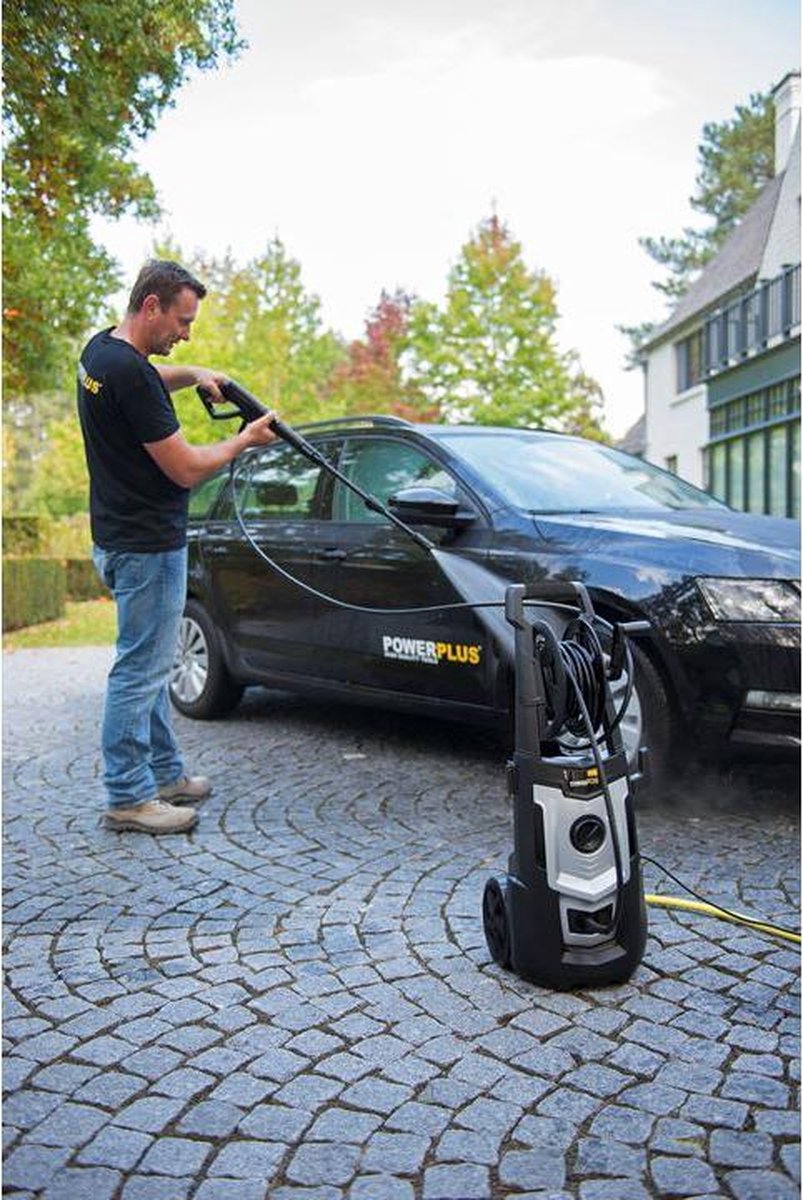  Powerplus POWXG90410 Hogedrukreiniger - 1800W - Max. 140 Bar - 420 L/h - Incl. 8m Slang, Terrasreiniger En Accessoires - Reiniger Voor Auto, Fiets En Meubelen