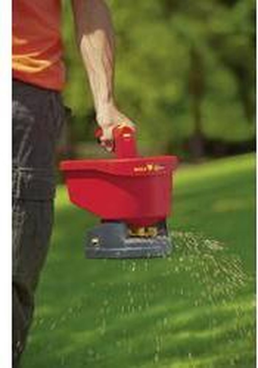  WOLF-Garten Universele Handstrooier WE-B - Strooibreedte Instelbaar 0.5 M-2.5m - Batterij Aandrijving - Inhoud 3 Liter