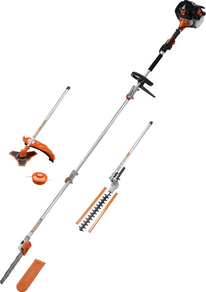  TIMBERPRO - 5-in-1 – Multitool – Benzine - Kettingzaag - Bosmaaier -Kantenmaaier - Haagschaar - Verlengstuk - 52 Cc.