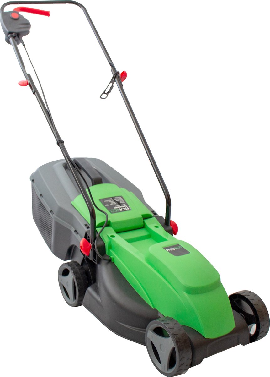  Profeco Elektrische Grasmaaier 1000W - Grasmaaimachine Met 320mm Maaibreedte En Instelbare Maaihoogte - Incl. 30 Liter Opvangbak
