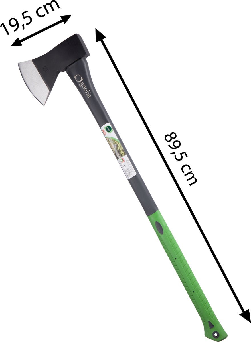  GEOLIA - Bijl - Bijl - Staal - Glasvezelsteel - 2,2 Kg Met Een Stalen Kop Van 1,6 Kg - Bijlen - Grote Bijl - Kloofhamer - Kloofbijl - Kloofbijl