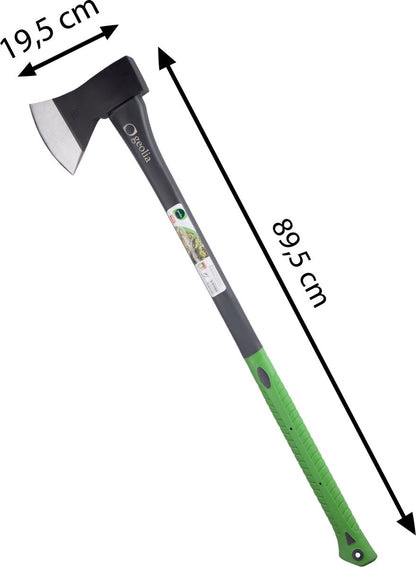  GEOLIA - Bijl - Bijl - Staal - Glasvezelsteel - 2,2 Kg Met Een Stalen Kop Van 1,6 Kg - Bijlen - Grote Bijl - Kloofhamer - Kloofbijl - Kloofbijl