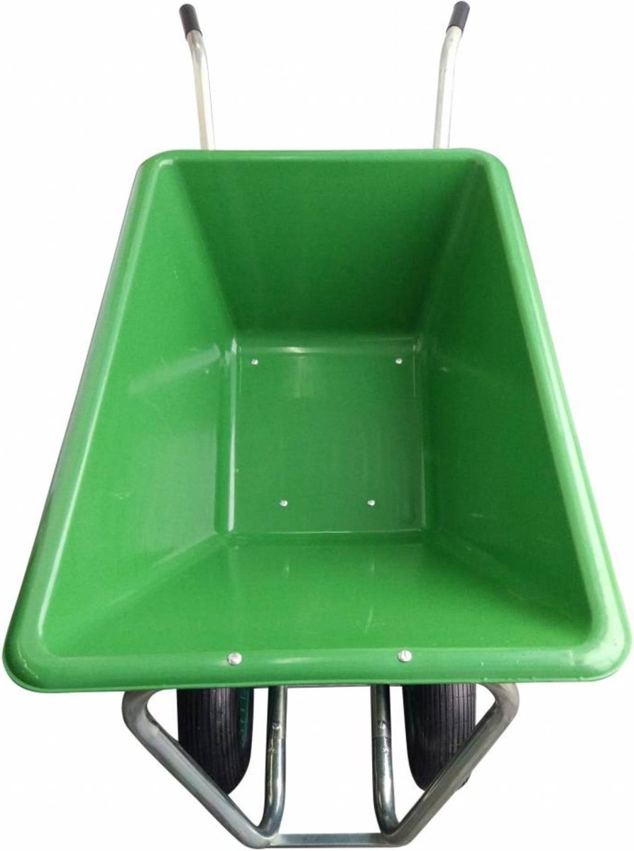  Kruiwagen Met Dubbel Luchtwiel Stal Eco Groen 160 Liter
