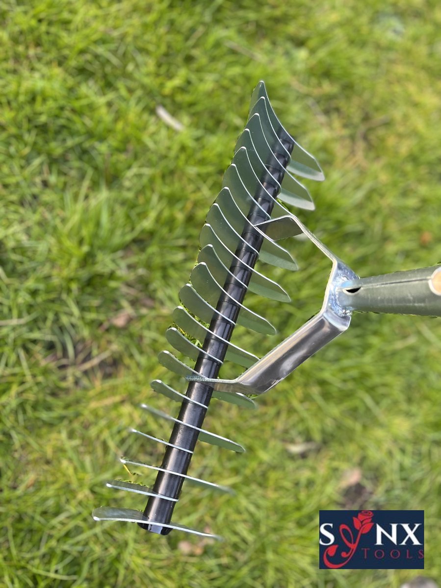  Synx Tools Verticuteerhark Verzinkt - Gazonbeluchters - Verticuteer / Harken - Bodembewerkers - Tuinartikelen / Tuingereedschap - Inclusief Steel 160cm