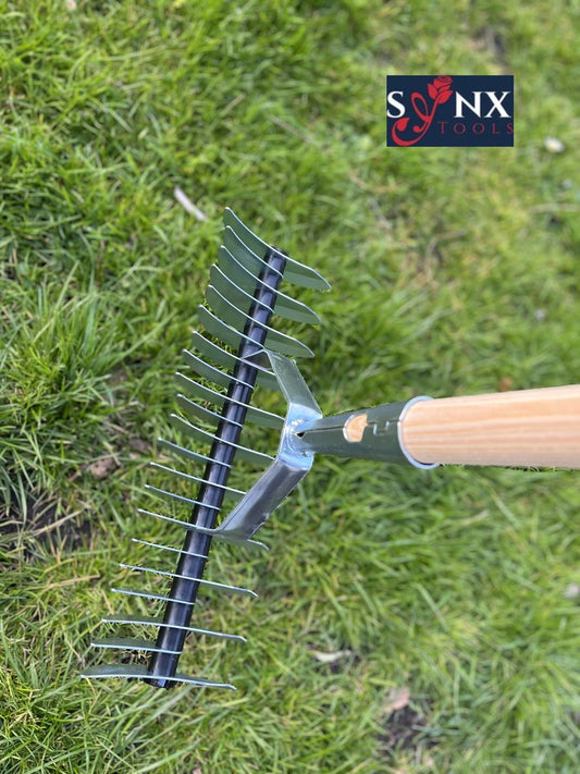  Synx Tools Verticuteerhark Verzinkt - Gazonbeluchters - Verticuteer / Harken - Bodembewerkers - Tuinartikelen / Tuingereedschap - Inclusief Steel 160cm