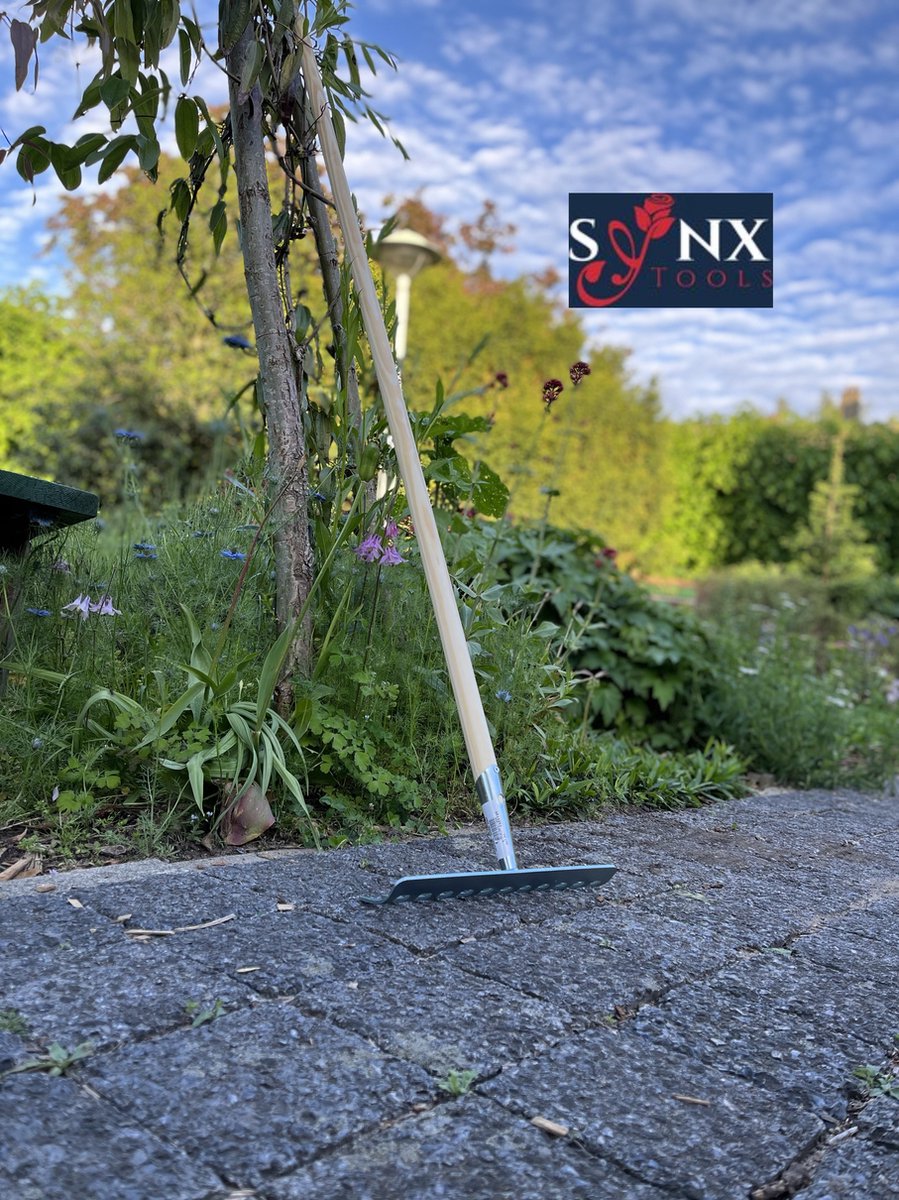 Synx Tools Tuinhark 12 Tanden Verzinkt Hark - Harken - Bladharken - Bodembewerkers - Onkruidverwijderaar - Tuinartikelen - Compleet Incl. 160cm Steel