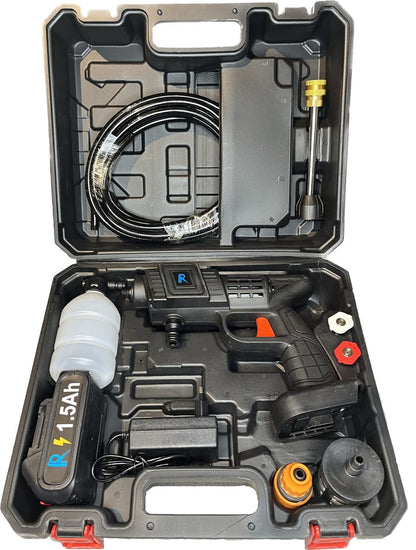  Hogedrukreinger Op Accu - Inclusief Opbergkoffer - Foam Gun - Foam Sprayer - Schuimpistool - Schuimsproeier - Hogedruk Pistool - Inclusief Accesoires