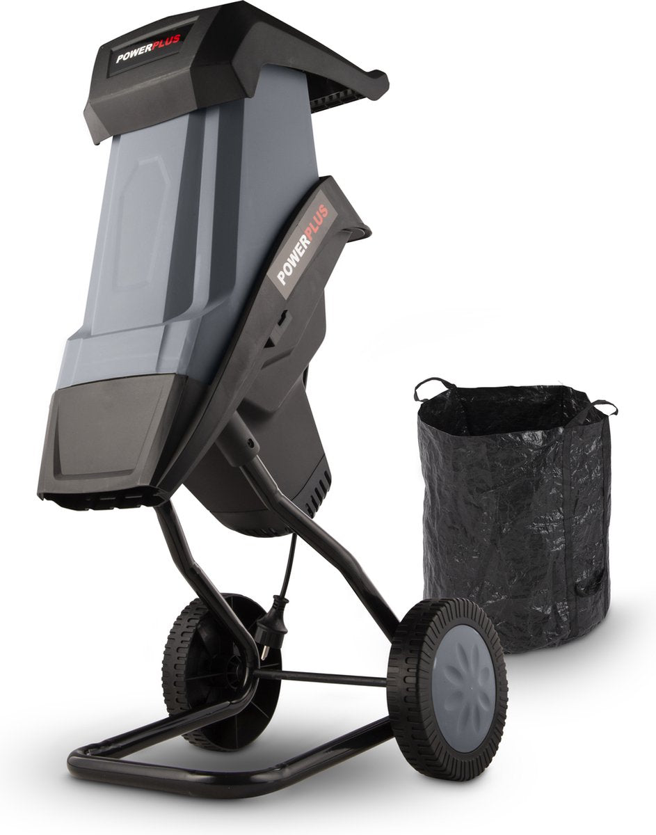  Powerplus POWEG5011 Elektrische Hakselaar Versnipperaar - 2400W - Max. Ø40mm - Incl. Duwstok, Wielen En 50L Opvangzak - Heggen, Bomen En Haag - Tuinonderhoud