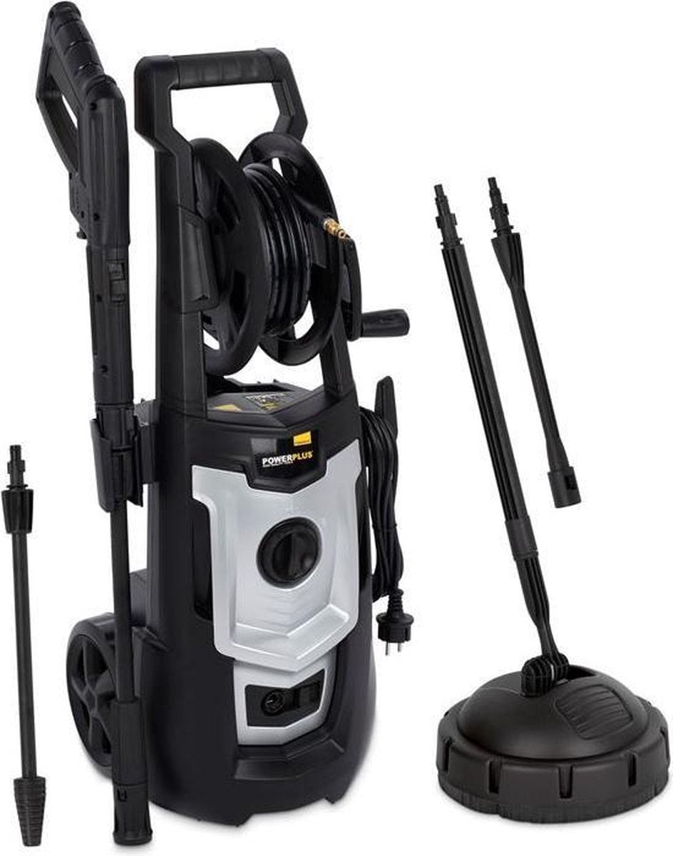  Powerplus POWXG90410 Hogedrukreiniger - 1800W - Max. 140 Bar - 420 L/h - Incl. 8m Slang, Terrasreiniger En Accessoires - Reiniger Voor Auto, Fiets En Meubelen