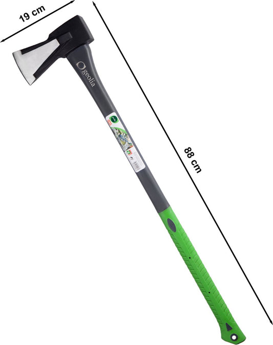  GEOLIA - Bijl - Bijl - Staal - Glasvezelsteel - 3kg Met Een Stalen Kop Van 2,5 Kg - Bijlen - Grote Bijl - Kloofhamer - Kloofbijl - Kloofbijl