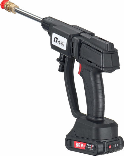 Merkloos Elektrische Accu-Hogedrukreiniger - 20Bar - Multifunctioneel Mondstuk - Draagbaar Oplaadbaar Snoerloos - Reinigingsspuitpistool - Met Rijke Accessoires - Voor Makita 18V-batterij - Voor Auto, Tuin, Terras, Raam (Zwart)