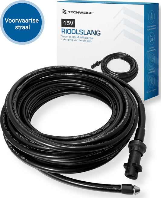  Techweise - Rioolslang Voor Kärcher K2 T/m K7 - 15M - Met Voorwaartse Hogedruksproeiers